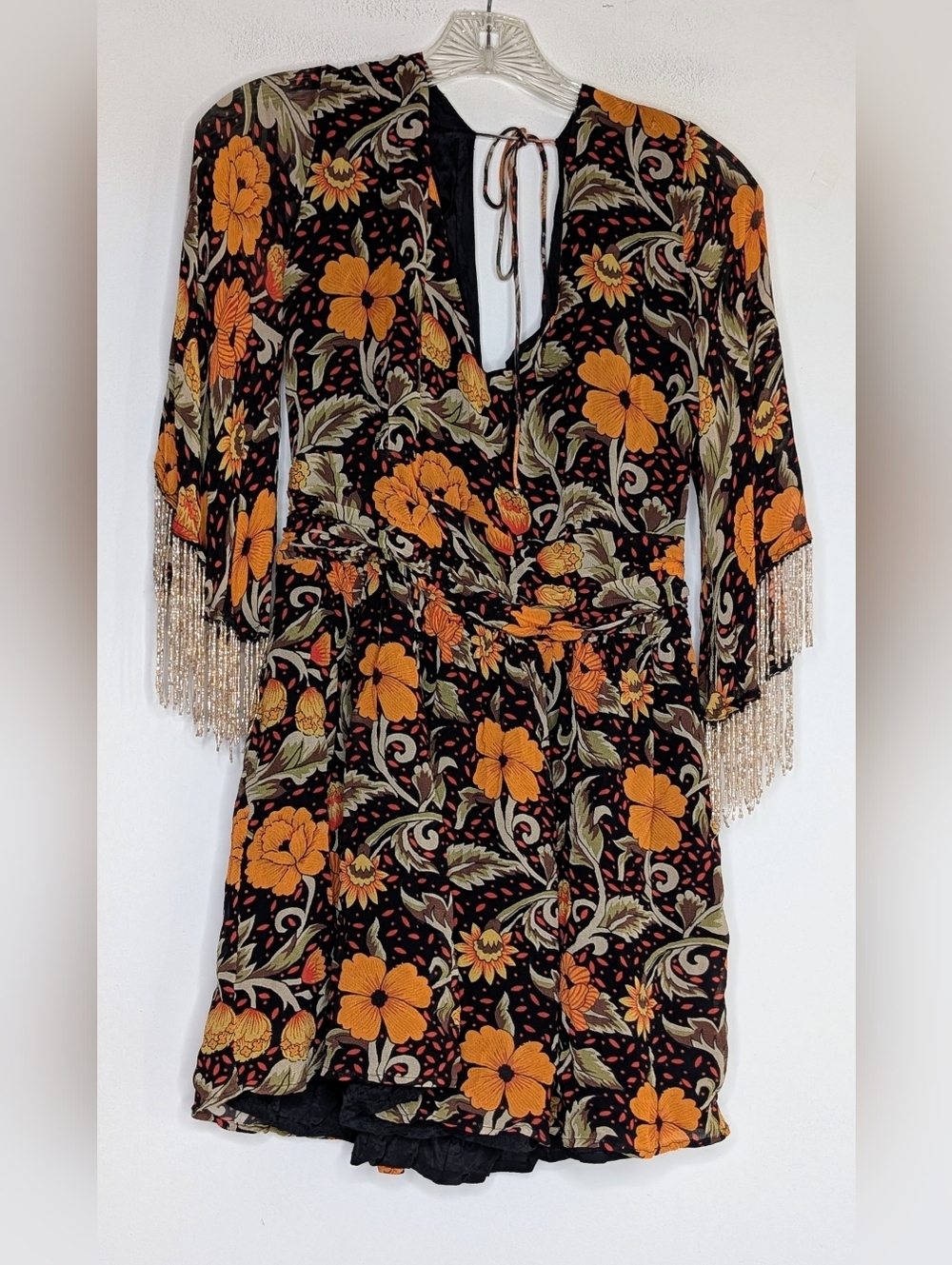 Anthropologie Verb by Pallavi Singhee Fringed Mini Dress size MP - Picture 11 of 13